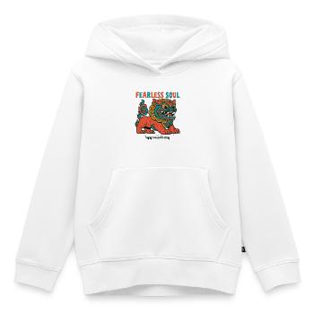 Furchtloser Löwengeist - Kinder Premium Organic Hoodie - Weiß - Vorne - AI Model Kid Female (0cm)