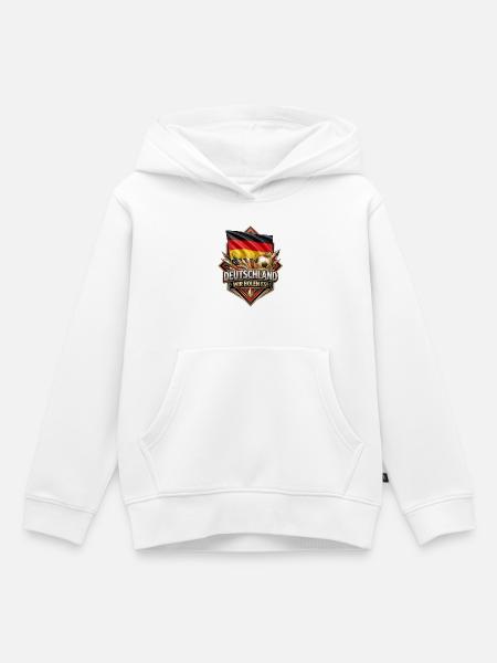 Deutschland Flaggenfußball Siegbadge - Kinder Premium Organic Hoodie - Weiß