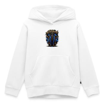 Tempête d’écailles de pêche à la carpe commune - Sweat Premium à capuche enfant bio - blanc - Devant - AI Model Kid Female (0cm)