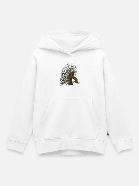 Verwurzelter Schnitter im Dunklen Baum - Kinder Premium Organic Hoodie - Weiß