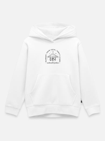 Nachhaltige Mode-Thrif-Girl-Ästhetik - Kinder Premium Organic Hoodie - Weiß