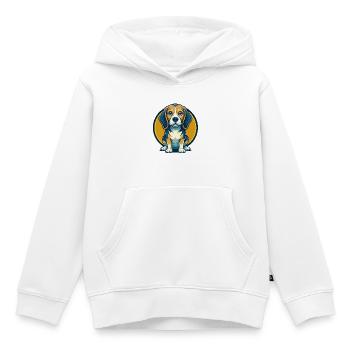 Logo clipart de mascotte de Kawaii de la mascotte de Kawaii - Sweat Premium à capuche enfant bio - blanc - Devant - AI Model Kid Female (0cm)