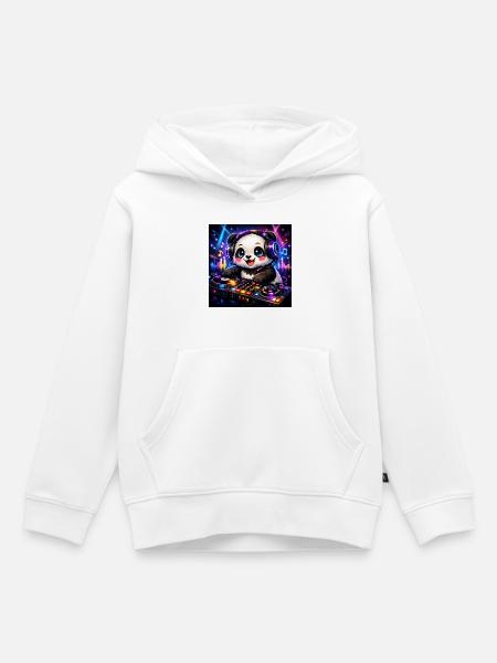 DJ Panda – Beat Mode ON 🎧🐼 - Kinder Premium Organic Hoodie - Weiß