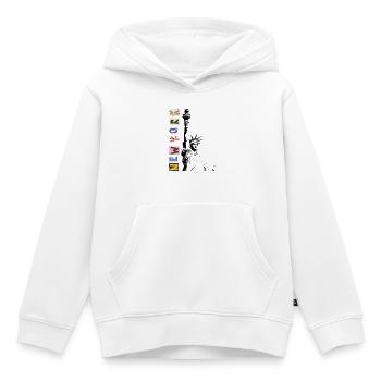 New World Alphabets - Kids Premium Organic Hoodie - white - Front - AI Model Kid Female (0cm)