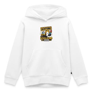 Achtung Schulkind 2026 - Kinder Premium Organic Hoodie - Weiß - Vorne - AI Model Kid Female (0cm)