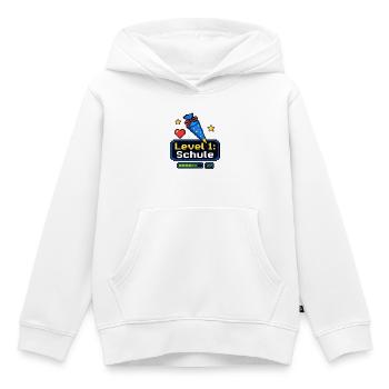Level 1 Schule - Kinder Premium Organic Hoodie - Weiß - Vorne - AI Model Kid Female (0cm)