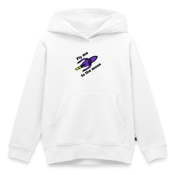 Bitcoin Rakete Violett - Kinder Premium Organic Hoodie - Weiß - Vorne - AI Model Kid Female (0cm)