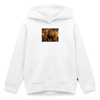 Famille royale - Sweat Premium à capuche enfant bio - blanc - Devant - AI Model Kid Female (0cm)