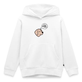 Chien Promenade - Sweat Premium à capuche enfant bio - blanc - Devant - AI Model Kid Female (0cm)