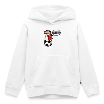 Adieu Football Poules - Sweat Premium à capuche enfant bio - blanc - Devant - AI Model Kid Female (0cm)