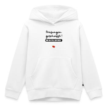Abschluss Prüfungen geschafft - Kinder Premium Organic Hoodie - Weiß - Vorne - AI Model Kid Female (0cm)