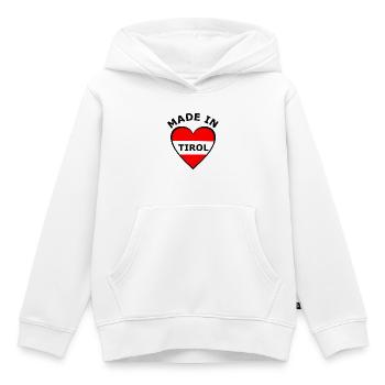 Tirol Herzflagge Rot Weiß - Kinder Premium Organic Hoodie - Weiß - Vorne - AI Model Kid Female (0cm)