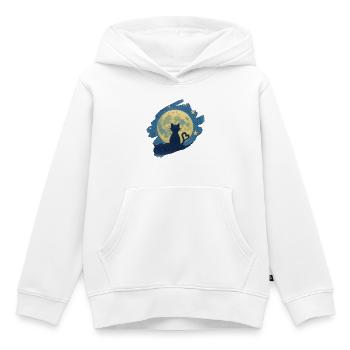 Cat with heart in the moonlight - Kids Premium Organic Hoodie - white - Front - AI Model Kid Female (0cm)