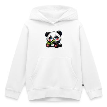 Mignon panda de bambou - Sweat Premium à capuche enfant bio - blanc - Devant - AI Model Kid Female (0cm)