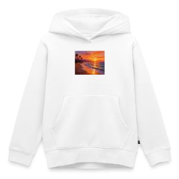 Tropical Sunset Beach Leinwand - Kinder Premium Organic Hoodie - Weiß - Vorne - AI Model Kid Female (0cm)