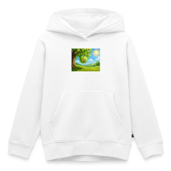 Pomme joyeuse dans le jardin solaire - Sweat Premium à capuche enfant bio - blanc - Devant - AI Model Kid Female (0cm)