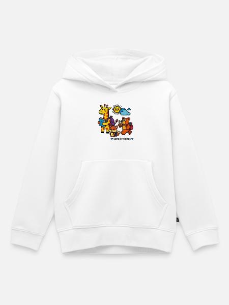 Tierische Freunde zum Schulanfang - Kinder Premium Organic Hoodie - Weiß