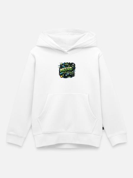 Gamer Nerd Neon Grafik - Kinder Premium Organic Hoodie - Weiß