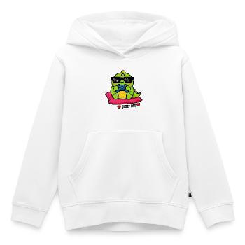 Dino gamer avec manette de jeu - Sweat Premium à capuche enfant bio - blanc - Devant - AI Model Kid Female (0cm)