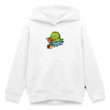 Kamera-Dino mit Schneckenfreund - Kinder Premium Organic Hoodie - Weiß - Vorne - AI Model Kid Female (0cm)
