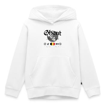 Souvenir de voyage streetwear à Gand en Belgique - Sweat Premium à capuche enfant bio - blanc - Devant - AI Model Kid Female (0cm)