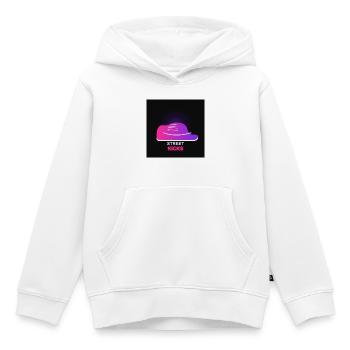 Street Kicks - Sneaker Streetwear Neon - Sweat Premium à capuche enfant bio - blanc - Devant - AI Model Kid Female (0cm)