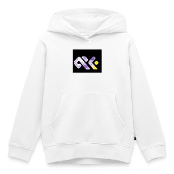 Néon géométrique lavande - Sweat Premium à capuche enfant bio - blanc - Devant - AI Model Kid Female (0cm)