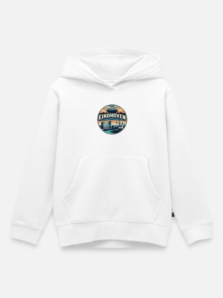 Retro Eindhoven Evoluon Reiseabzeichen - Kinder Premium Organic Hoodie - Weiß