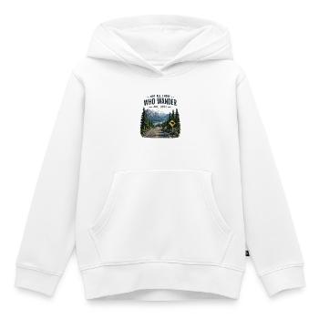 Sentier de randonnée : Tous ceux qui errent ne sont pas perdus - Sweat Premium à capuche enfant bio - blanc - Devant - AI Model Kid Female (0cm)