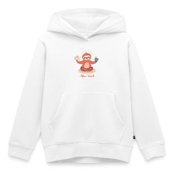 Après le travail, paresseux au café - Sweat Premium à capuche enfant bio - blanc - Devant - AI Model Kid Female (0cm)