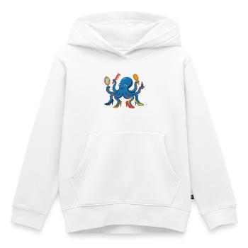Style pieuvre - Sweat Premium à capuche enfant bio - blanc - Devant - AI Model Kid Female (0cm)