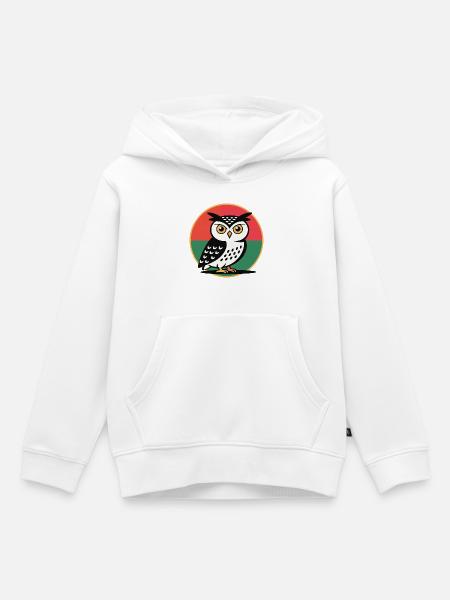 Eule Pop Art - Kinder Premium Organic Hoodie - Weiß