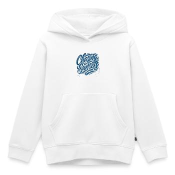 À la poursuite du lever du soleil - Sweat Premium à capuche enfant bio - blanc - Devant - AI Model Kid Female (0cm)