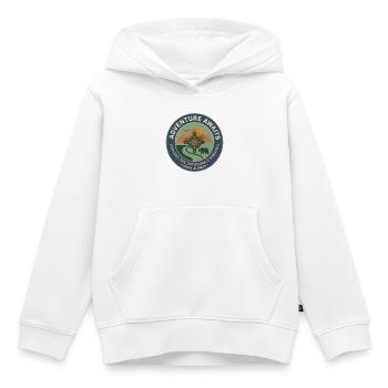 Abenteuer ruft Outdoor Survival Logo - Kinder Premium Organic Hoodie - Weiß - Vorne - AI Model Kid Female (0cm)