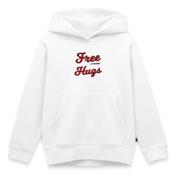 Free Hugs Script auf Schwarz - Kinder Premium Organic Hoodie - Weiß - Vorne - AI Model Kid Female (0cm)