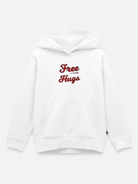 Free Hugs Script auf Schwarz - Kinder Premium Organic Hoodie - Weiß