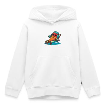 Eiswaffel mit Sonnenbrand - Kids Premium Organic Hoodie - white - Front - AI Model Kid Female (0cm)
