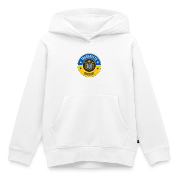Truskavets Ukraine Crest Emblem - Kids Premium Organic Hoodie - white - Front - AI Model Kid Female (0cm)