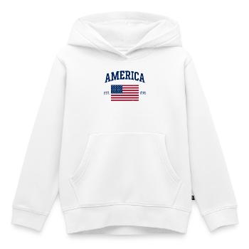 American Flag USA United States of America US 4th - Kids Premium Organic Hoodie - white - Front - AI Model Kid Female (0cm)