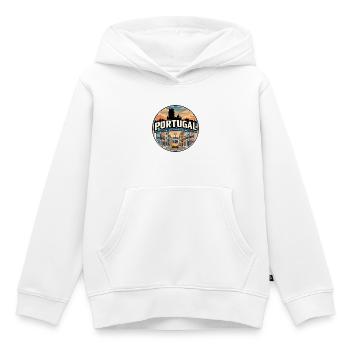 Insigne du tramway de Lisbonne au Portugal rétro - Sweat Premium à capuche enfant bio - blanc - Devant - AI Model Kid Female (0cm)