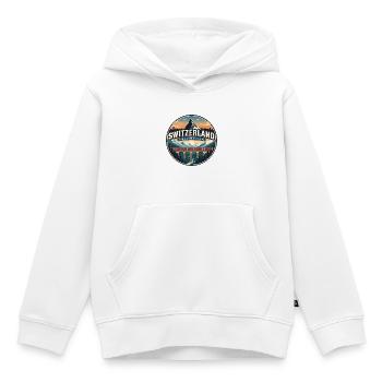 Insigne du train Cervin en Suisse rétro - Sweat Premium à capuche enfant bio - blanc - Devant - AI Model Kid Female (0cm)