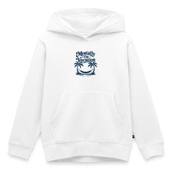 Hamac de palmiers mentalement en vacances - Sweat Premium à capuche enfant bio - blanc - Devant - AI Model Kid Female (0cm)