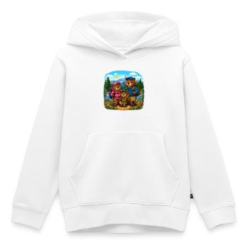 Bear family - Kids Premium Organic Hoodie - white - Front - AI Model Kid Female (0cm)