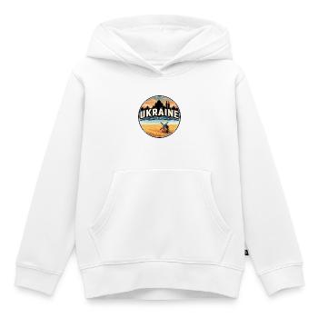 Insigne du champ de blé Ukrainien rétro - Sweat Premium à capuche enfant bio - blanc - Devant - AI Model Kid Female (0cm)
