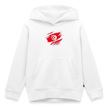 Tunisia Tunisian Flag - Kids Premium Organic Hoodie - white - Front - AI Model Kid Female (0cm)