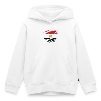 Égypte Drapeau Égyptien Égyptienne - Sweat Premium à capuche enfant bio - blanc - Devant - AI Model Kid Female (0cm)