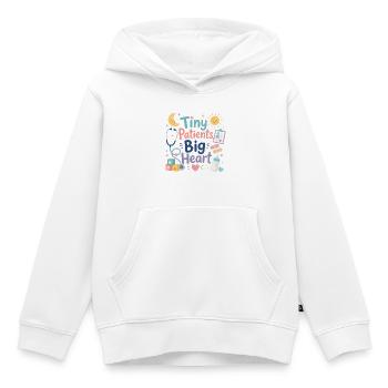 Soins pédiatriques pour les petits patients - Sweat Premium à capuche enfant bio - blanc - Devant - AI Model Kid Female (0cm)