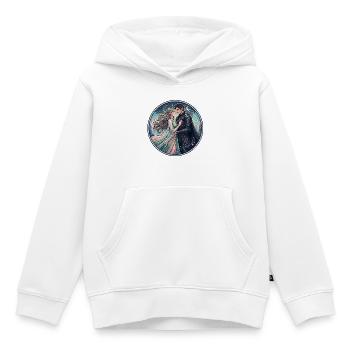 Amour des Elfes de la Nuit au Clair de Lune dans la Forêt des Étoiles - Sweat Premium à capuche enfant bio - blanc - Devant - AI Model Kid Female (0cm)