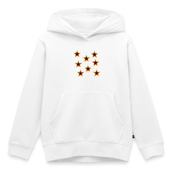Retro Sternen Muster Schwarz - Kinder Premium Organic Hoodie - Weiß - Vorne - AI Model Kid Female (0cm)