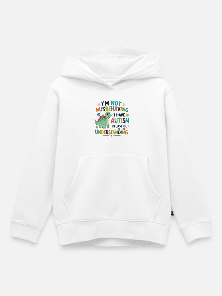 Ich benehme mich nicht schlecht, Ich habe Autismus - Kinder Premium Organic Hoodie - Weiß
